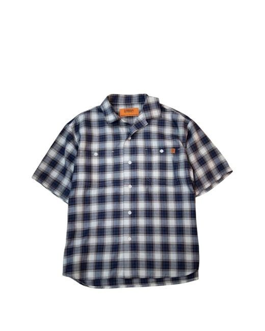 Universal Overall Blue Ombre-Check Open-Collar Shirt for men