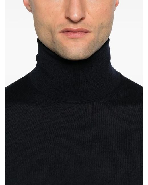 Malo Blue Roll-Neck Sweater for men