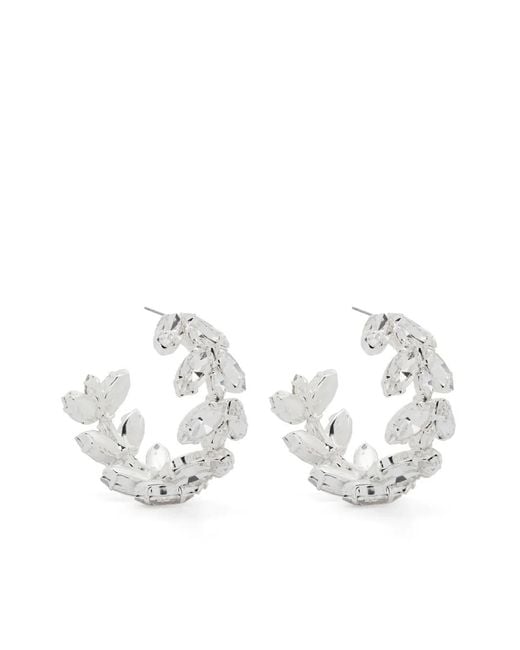Magda Butrym White Sophisticated Plated Brass Crystal Earrings