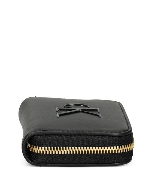 Calvin Klein Black Embossed-Logo Wallet
