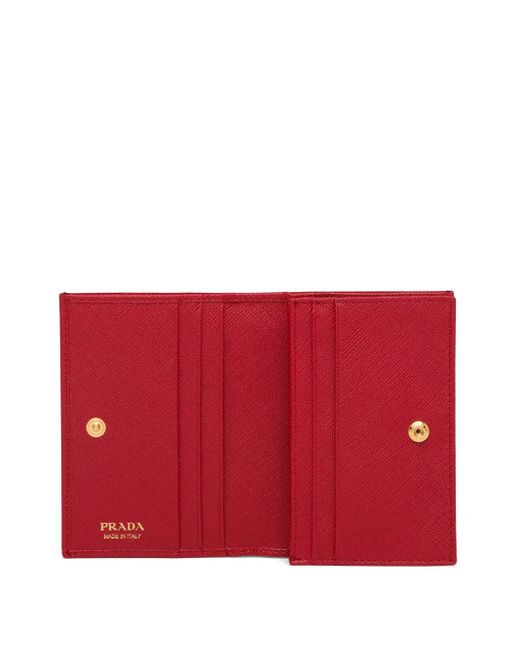 Prada Red Small Logo-Plaque Wallet