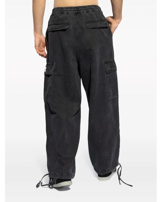 Etudes Studio Black Forum Canvas Cargo Trousers for men