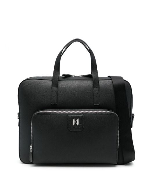 Karl Lagerfeld Black K/Monogram Briefcase for men