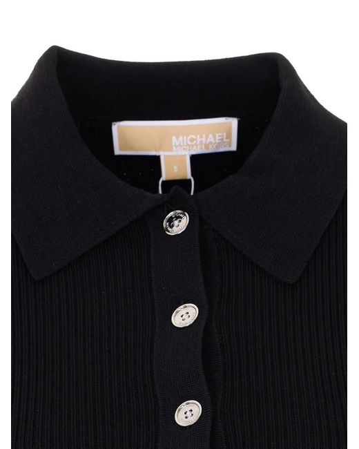 MICHAEL Michael Kors Blue Button Long-Sleeve Polo Shirt