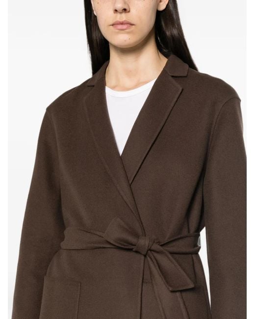 Herno Brown Belted Wool Coat