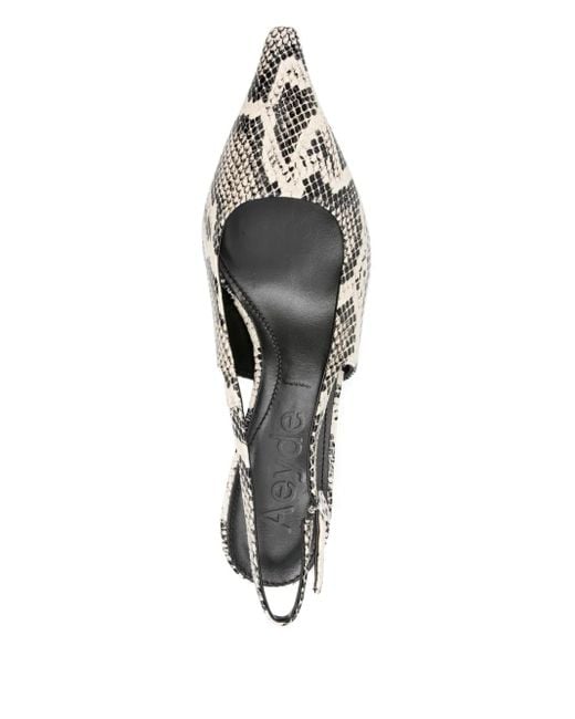 Aeyde Metallic Catrina Snake Print Calf Leather Creamy