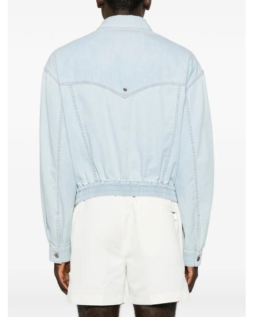 Versace Blue Elasticated-Waist Jacket for men
