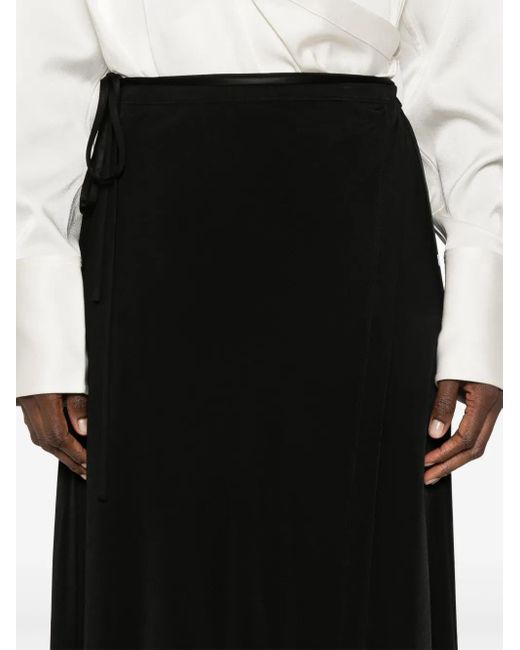 Helmut Lang Maxi-Wikkelrok in het Black