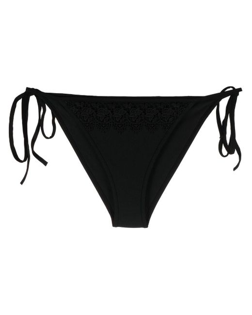 Charo Ruiz Black Crochet-trim Bikini Bottoms