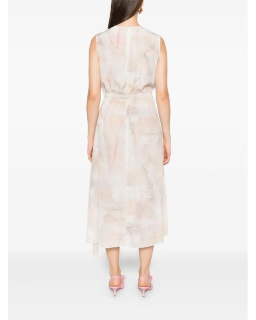 Robe Sans Manches À Imprimé Abstrait Fabiana Filippi en coloris White