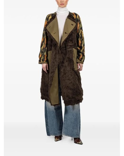 R13 Green Reversible Hooded Trench Coat