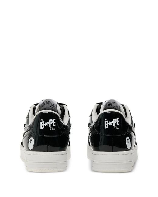 A Bathing Ape Black Sta Icon Sneakers aus Lackleder