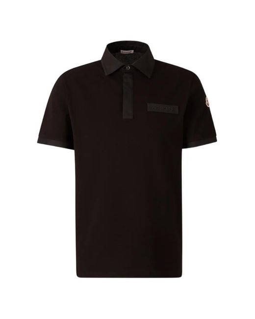 Moncler Black Mini Polo Shirt for men