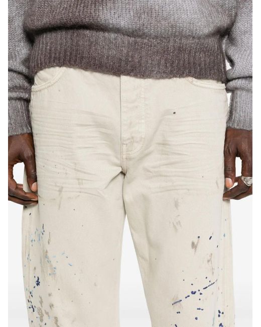 Purple Brand Natural Paint-Splatter Jeans for men