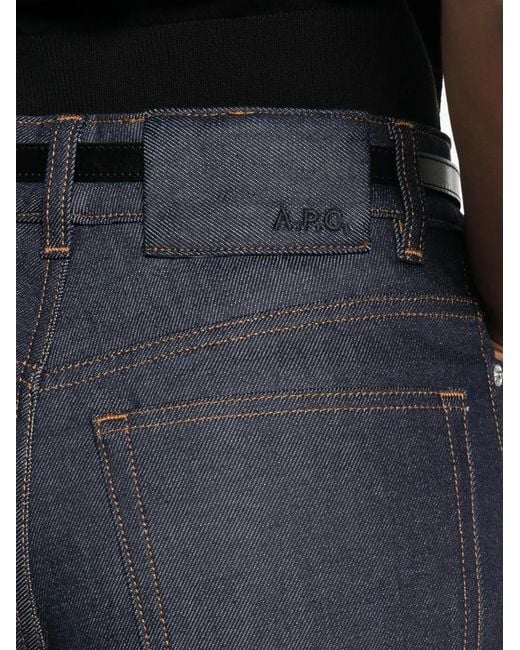 A.P.C. Blue Logo-Embroidered Jeans
