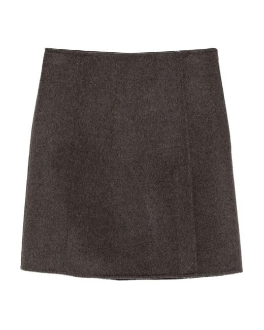 P.A.R.O.S.H. Brown Wool Mini Skirt