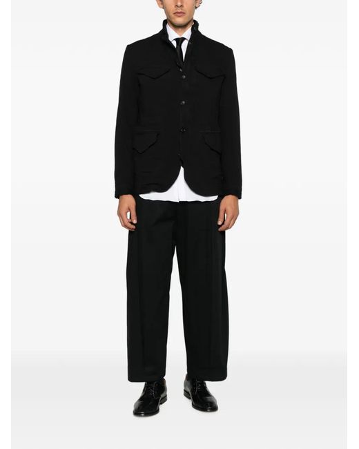 Junya Watanabe Black Button-Up High-Neck Jacket for men