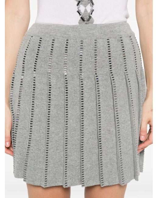 Gonna Plissettata Con Paillettes di Ermanno Scervino in Gray