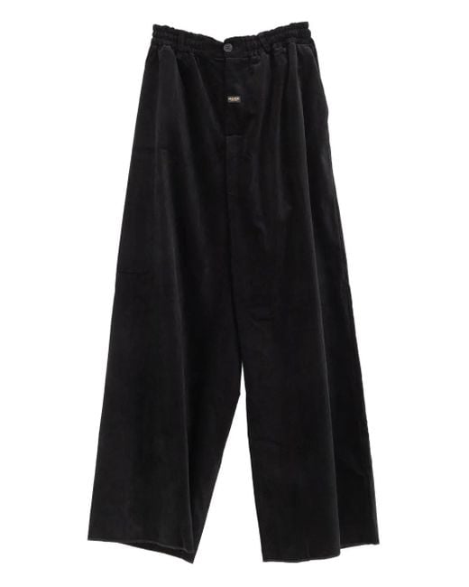 Martine Rose Black Wide-Leg Corduroy Trousers for men