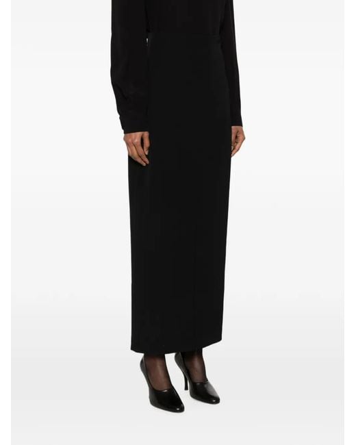 The Row Black Iphora Slit Mid Skirt