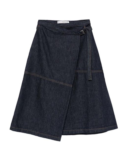 Tela Blue Denim A-Line Skirt