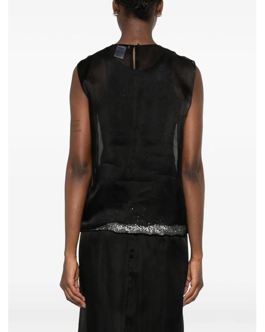 JULIE KEGELS Black Sequin-Embellished Top