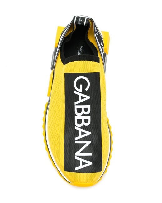 Dolce & Gabbana Branded Sorrento Sneakers in Yellow for Men | Lyst Australia