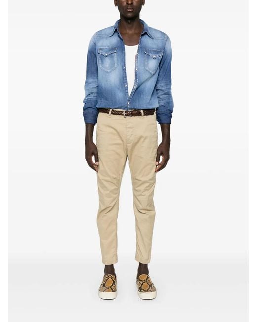 DSquared² Blue Innovative Long Sleeve Shirt For for men