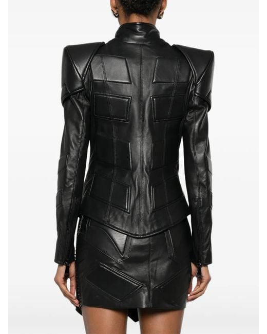 MITILIANE COUTURE Black Geometric-Panelled Jacket