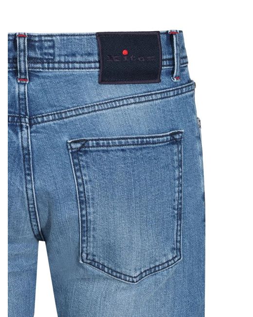 Kiton Blue Washed Jeans for men