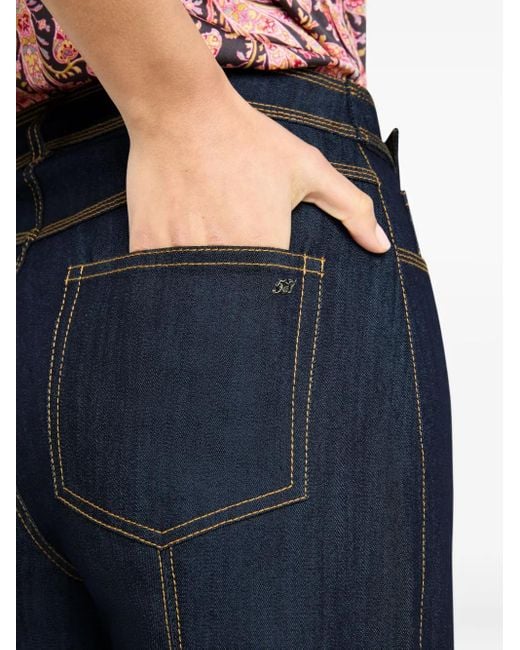 Cinq À Sept Blue Contrast-Seams Jeans