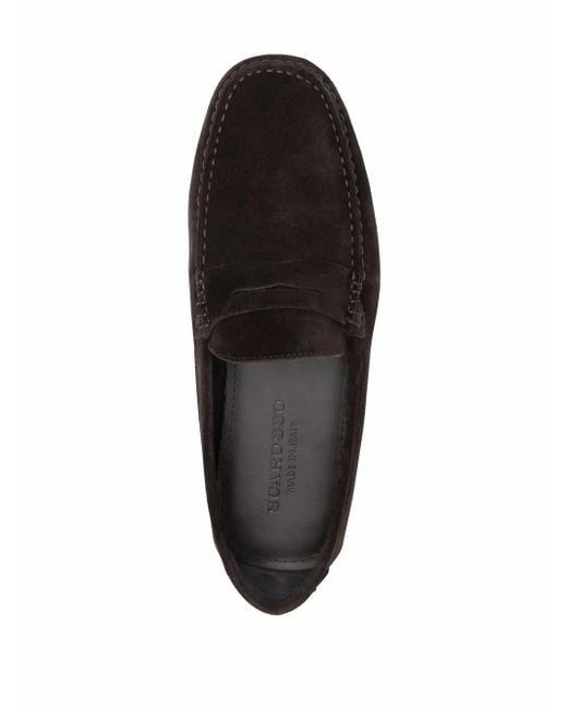 Scarosso Black Michael Penny Slot Loafers for men
