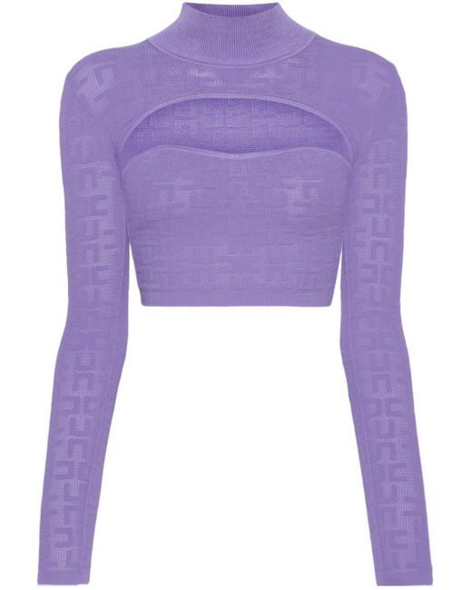 Elisabetta Franchi Top Met Logo-jacquard in het Purple