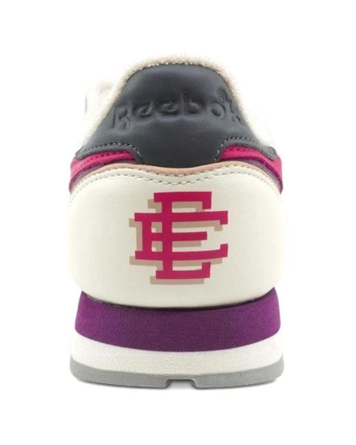 Reebok Pink Classic Leather Stripes Sneakers for men