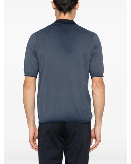 AROVESCIO Blue Button Polo Shirt for men