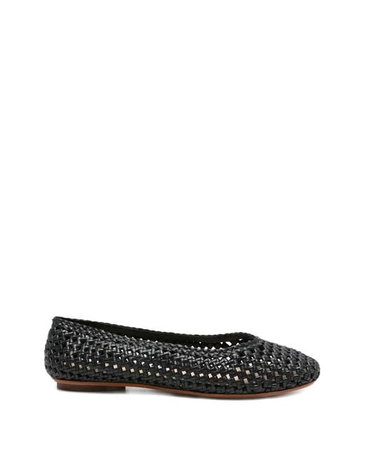 Dragon Diffusion Black Woven Ballerina Shoes