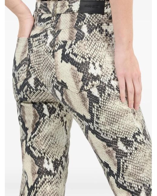Roberto Cavalli Gray Python-Print Trousers