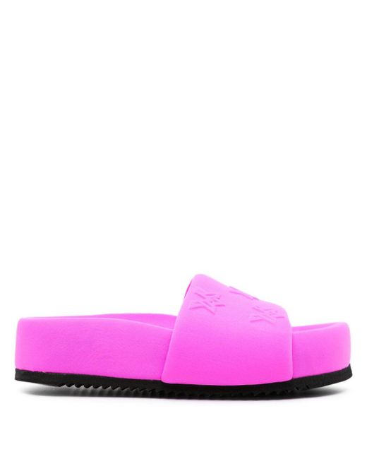 Vic Matié Pink Logo-embossed Padded Sandals