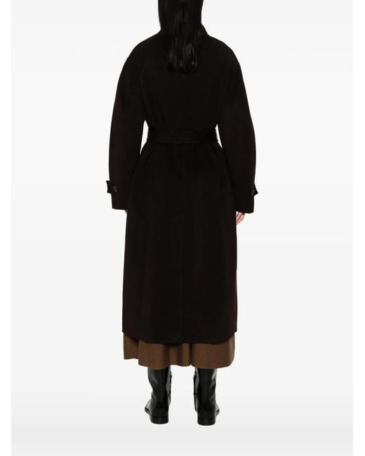 Soeur Black James Belted Button-Up Coat