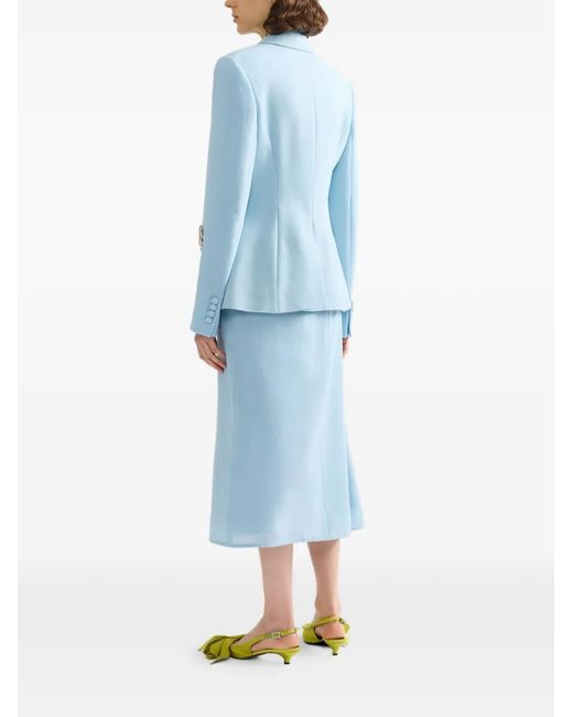 Erdem Blue Embellished Draped Skirt