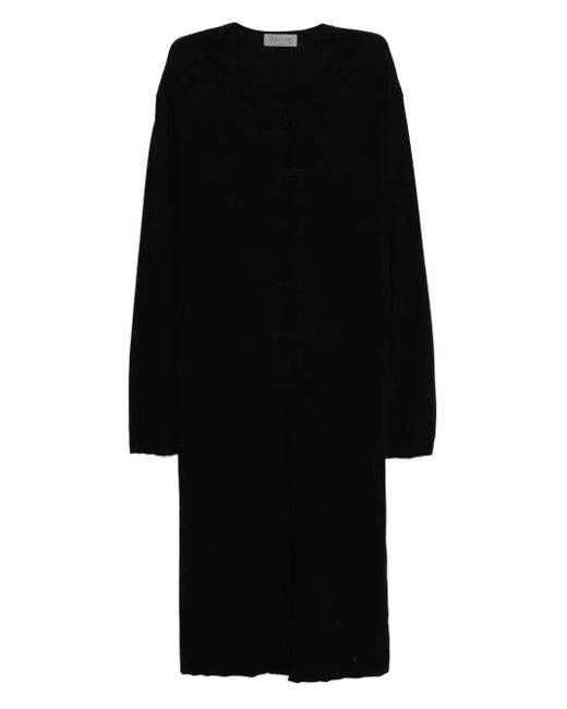 Yohji Yamamoto Black Twisted Jersey Coat for men