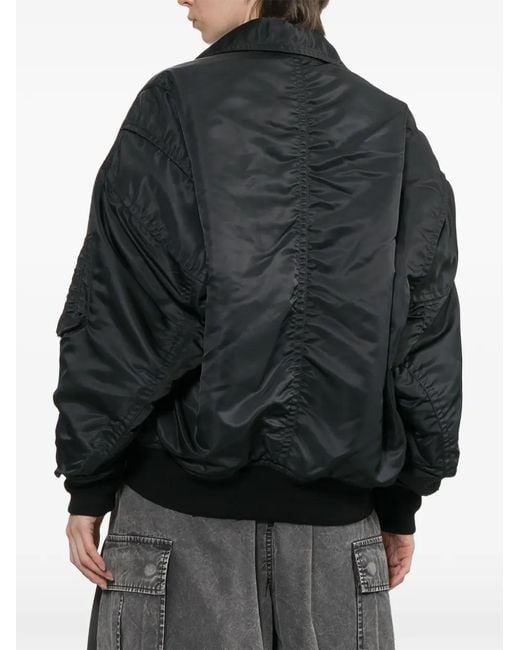 Maison Mihara Yasuhiro Black Shifted Layer Flight Jacket