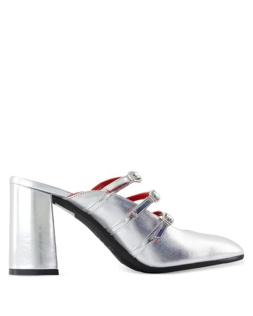 CAREL PARIS White 85Mm Fatale Buckle-Detail Pumps