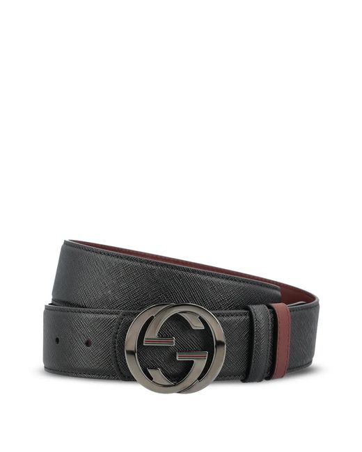 Gucci Brown Interlocking G Calfskin Belt for men