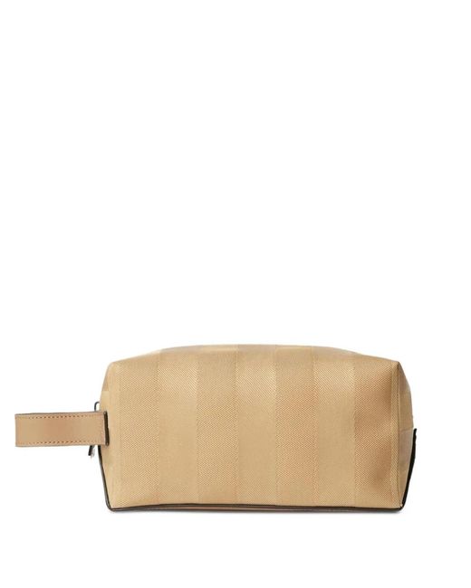 Fendi Natural Lui Striped Wash Bag for men