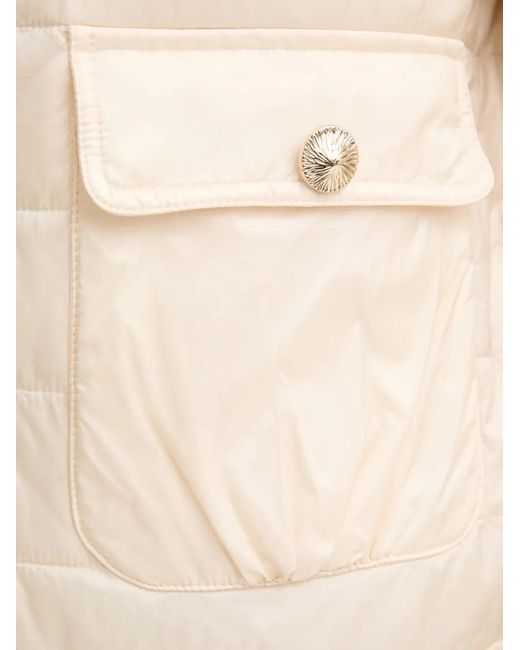 Twinset Natural Quilted Zip-Up Jacket