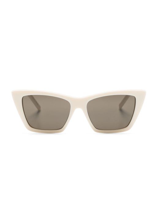 Saint Laurent Gray Neutral Mica Cat-eye Sunglasses - Women's - Acetate