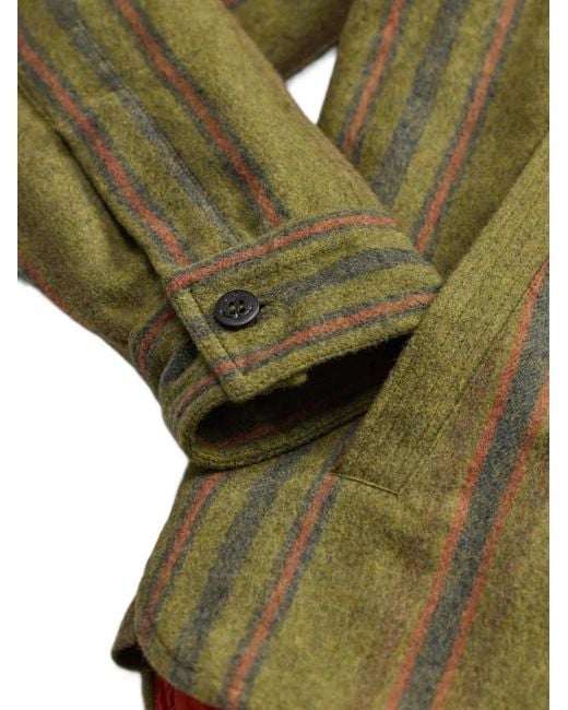 RRL Green Striped Chest-Pocket Shirt for men