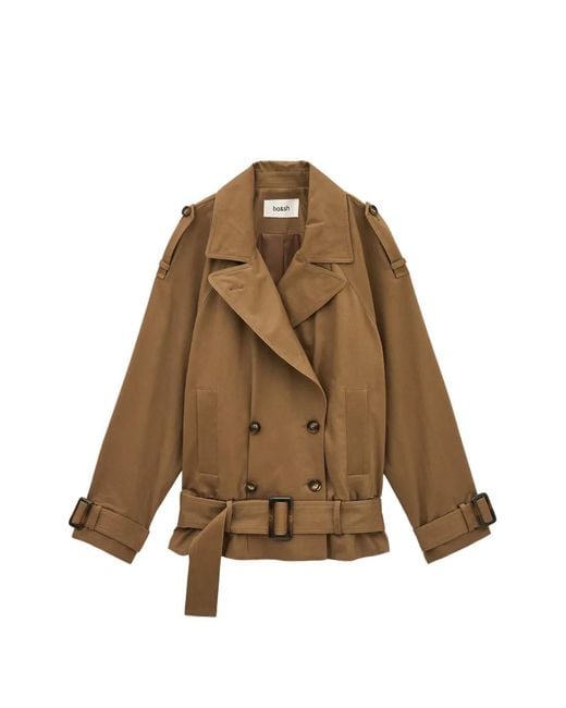 Ba&sh Natural Winnie Belted Double-Breasted Trench Coat