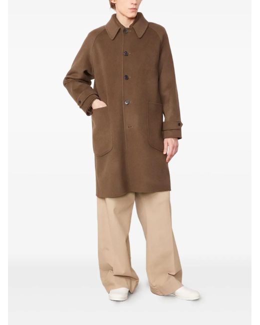 Officine Generale Natural Patch-Pocket Wool Coat for men